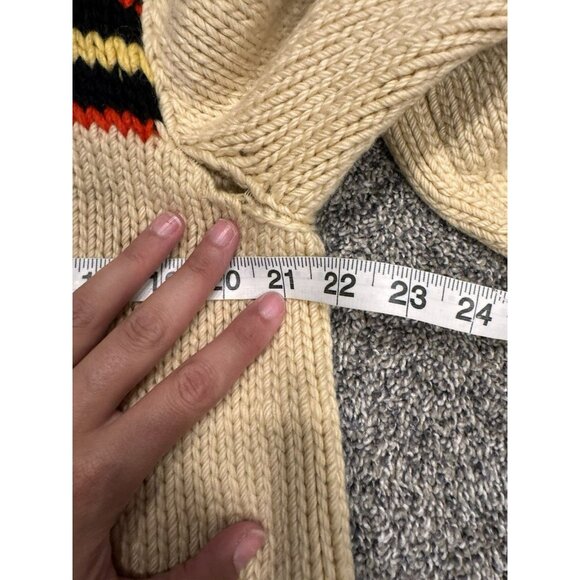 Vintage Cowichan Knit Style Multicolored Zip Up Sweater - Picture 8 of 11